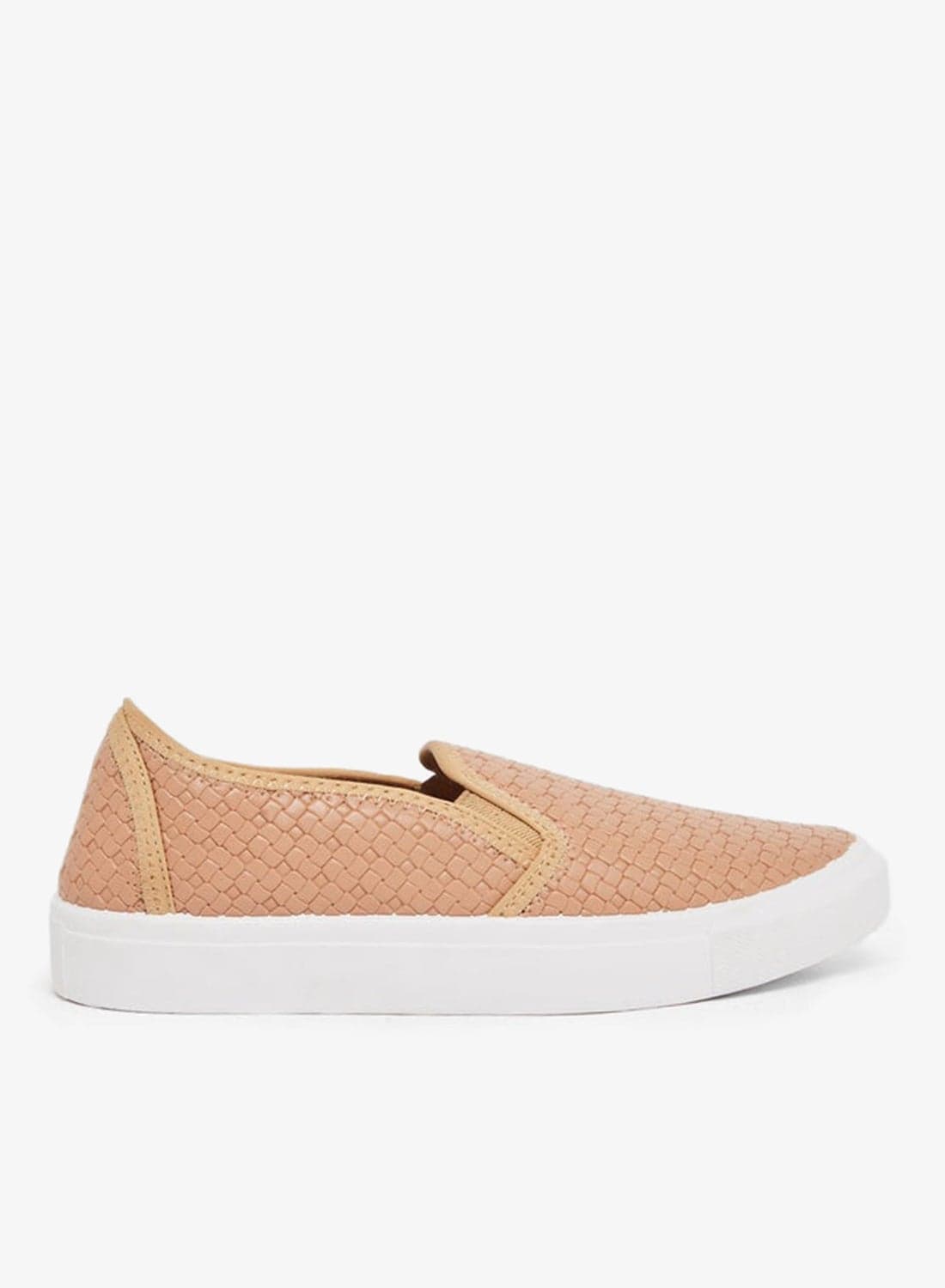 Men Tan Woven Slip-On Shoes