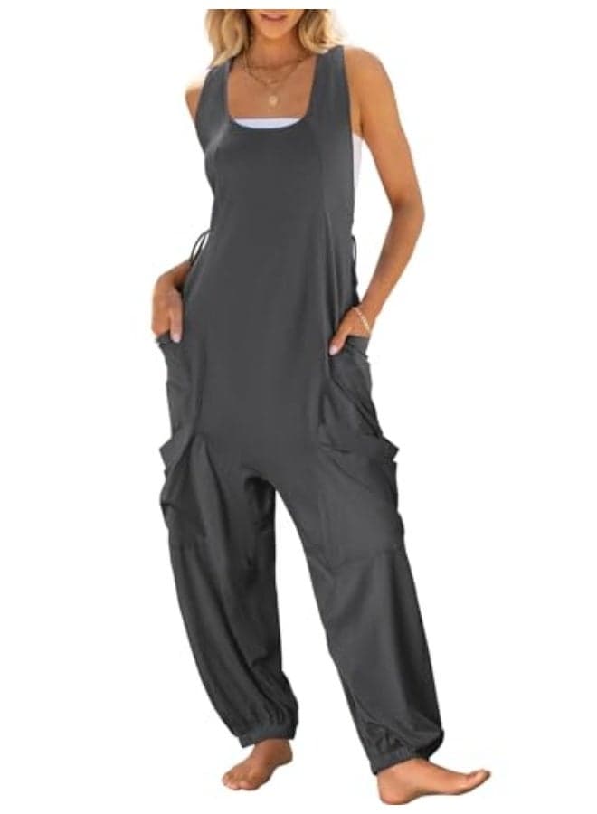 Women Overalls Jumpsuits Loose Casual Dressy Sleeveless Baggy Harem Pants Romper Jumpers 2025 Trendy Summer Outfits