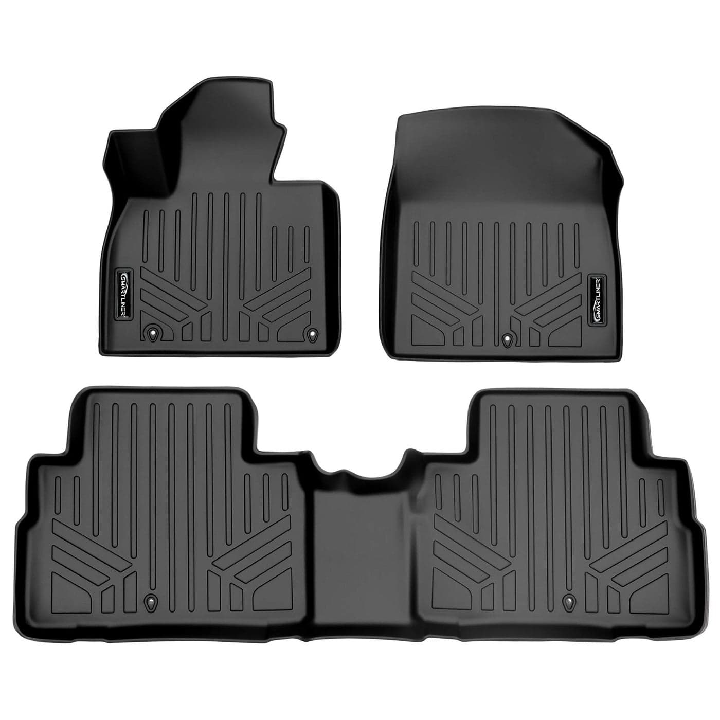 SMARTLINER All Weather Custom Fit 2 Row Floor Mat Liner Set Compatible with 20202025 Kia Telluride