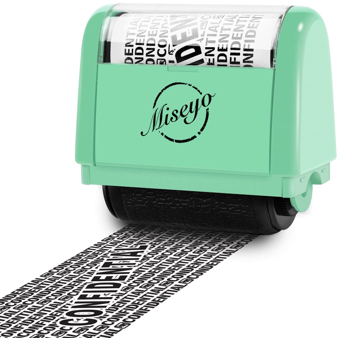 Miseyo Wide Roller Stamp Identity Theft Stamp 15 Inch Perfect for Privacy Protection Mint Green