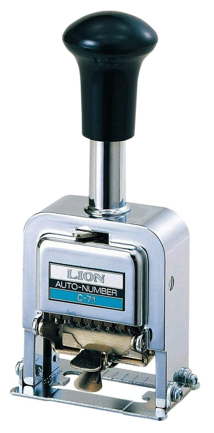 Lion ProLine HeavyDuty Automatic Numbering Machine 6Wheel Roman 1 Numbering Machine C71 Silver