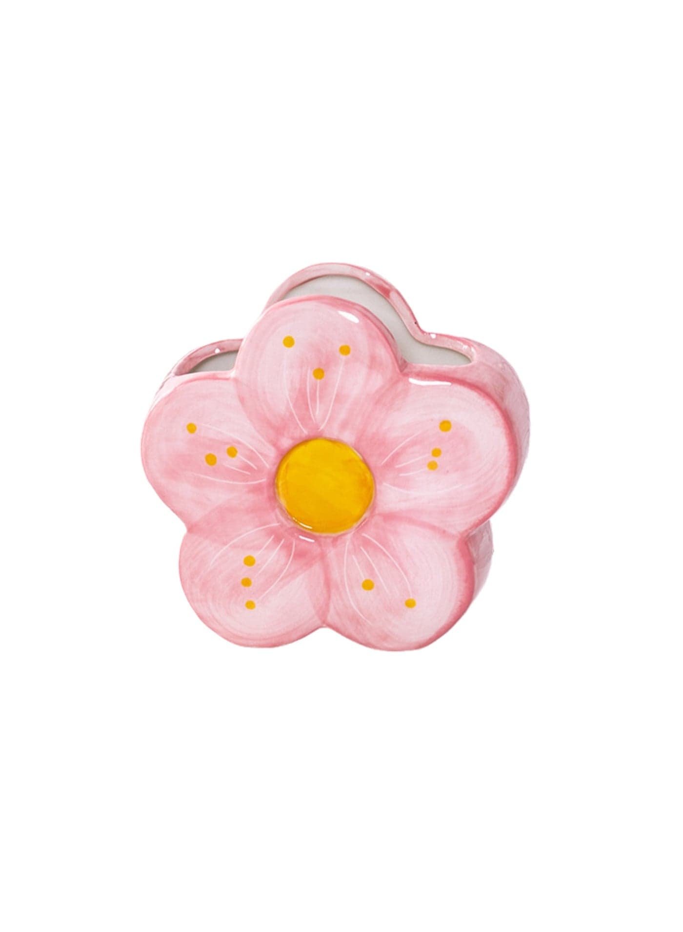 Creative Ceramic Flower Desktop Storage Box Pen Holder Bedroom Decoration Desktop Storage Ornaments (Large Pink Flowers)