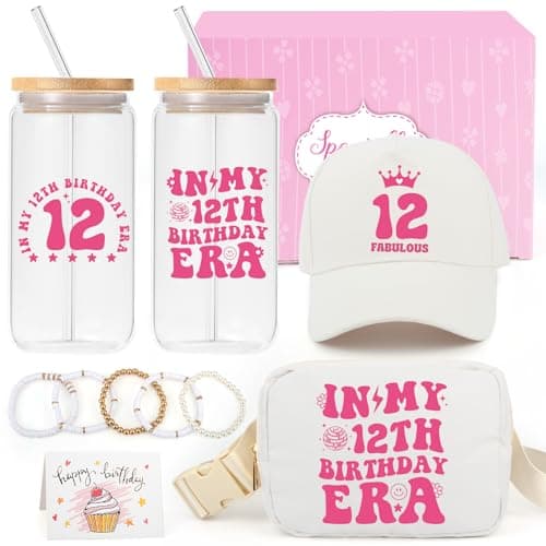 12th Birthday Gifts for Girls,12 Year Old Girl Birthday Gifts,12 Year Old Girl with Glass Cup Cap Bag, Happy 12 Birthday Decorations for Daughter, Granddaughter, 2026 Cool Things for 12yr Girls