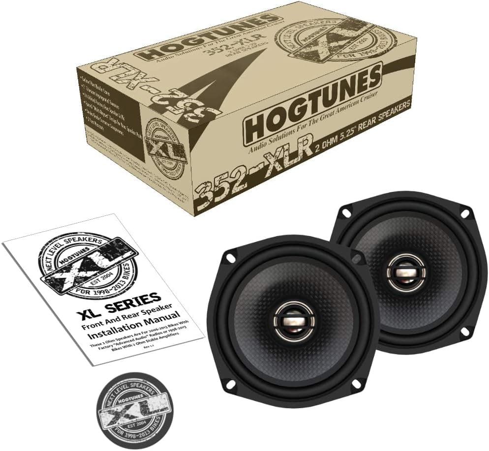 Hogtunes 352-XLR 5.25" Replacement Rear Speakers for 1998-2013 Harley-Davidson FLH Touring Models