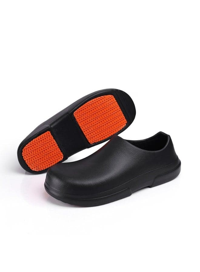 Surgical shoes, chef shoes, unisex fully enclosed breathable shoes, protective shoes, suitable for doctors, nurses, chefs and laboratory staff, non-slip sandals (black).