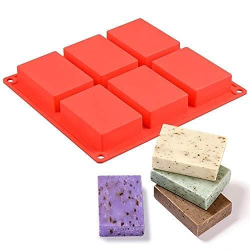 Xpandio Silicone Cupcake Baking Muffin Mould Silicone 6 Cavity Rectangle Cupcake Baking Muffin Candle Soap Mould (Multicolor)