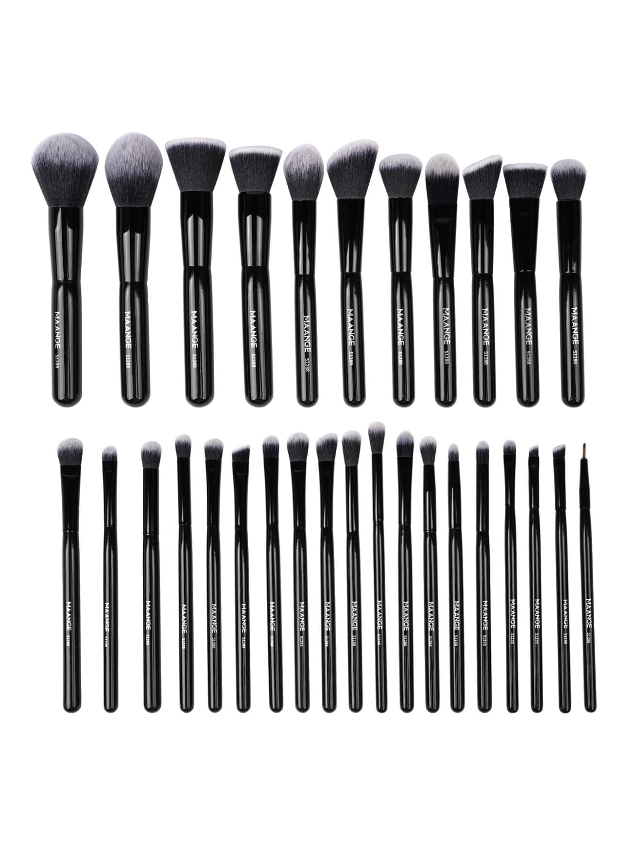 30Pcs Professional Makeup Brushes, Premium Synthetic Face Foundation Powder Blush Eyeshadow Blending Eye Brush Set Travel Makeup Brushes Set Black
