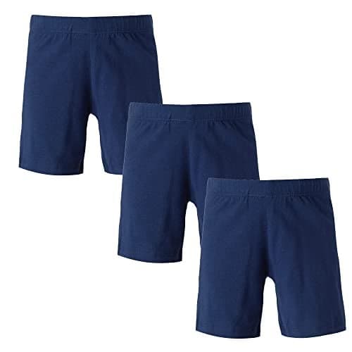 MY WAY Toddlers & Girls Bike Shorts Cotton & Spandex — Biker Shorts for Under Dresses, Cartwheel & Dance - 3 PK Navy 10