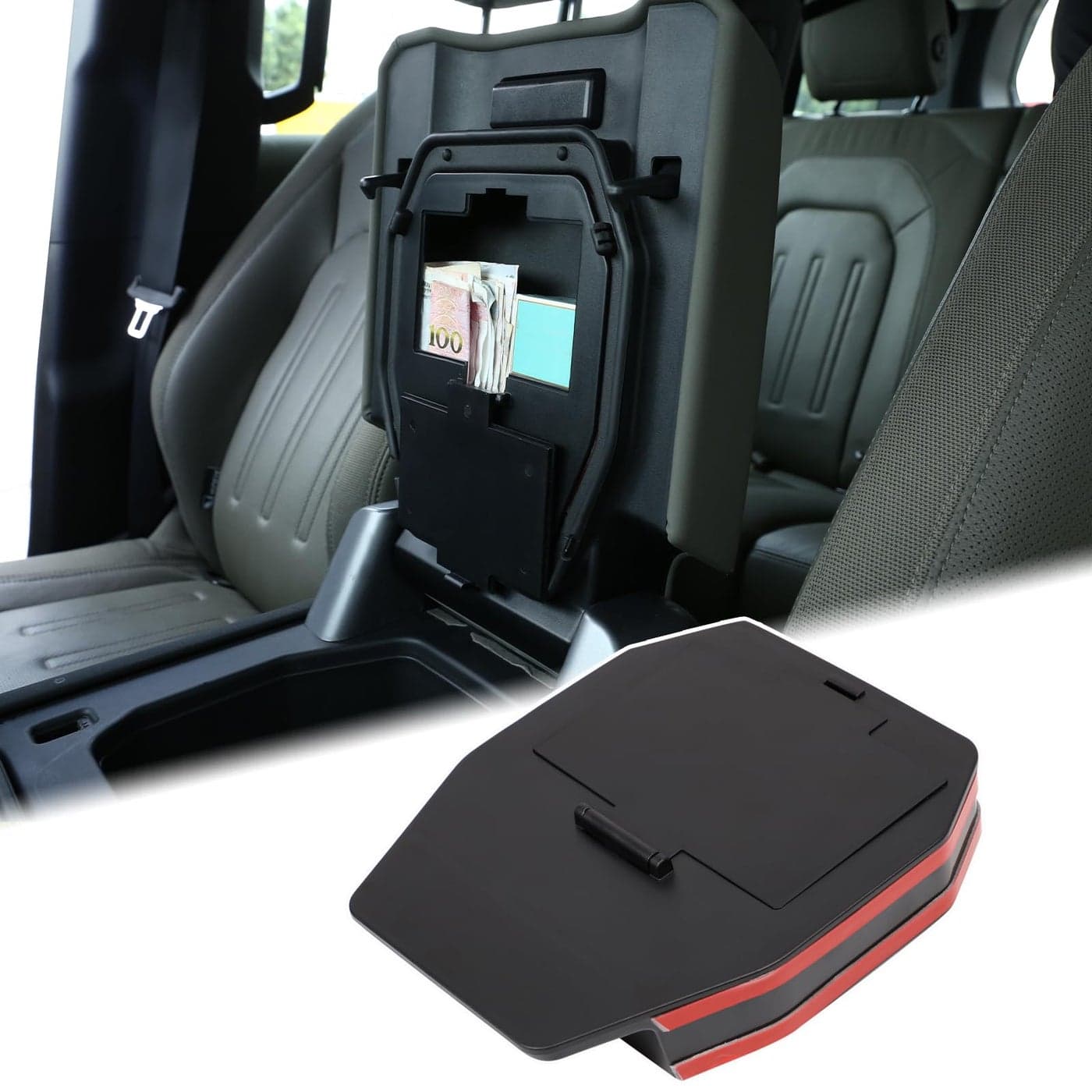 Car Armrest Hidden Storage Box Compatible with Land Rover Defender 20202025 Center Console Handrail Privacy Organizer Tray Armrest Storage Box Container Insert Pallet Manager Interior Accessories