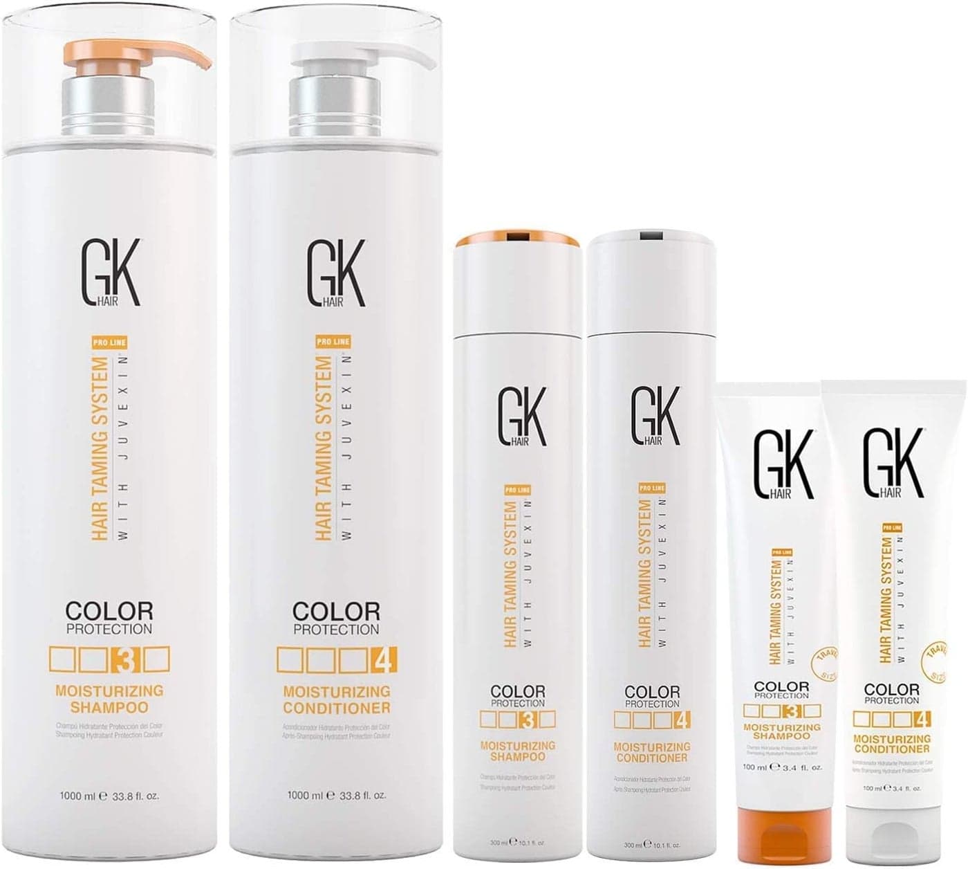 GK Hair Global Keratin Moisturizing Shampoo and Conditioner Set 100ml 300ml 1000ml for Color Treated Dry Damage Curly Frizzy Thinning Hair