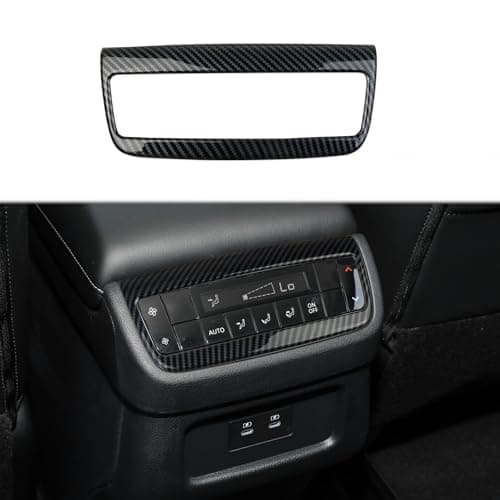 Fewshaw Carbon Fiber Rear Air Vent Armrestbox AC Outlet Adjustment Panel Cover Trim for 2022-2025 Nissan Pathfinder
