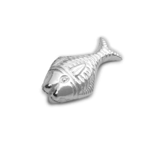 VRINDAM JEWELLERS 925 Sterling Silver Hollow Fish Idol | Vastu Decorative Silver Showpiece | Handmade Spiritual Gift Item for Pooja, Home & Office | Prosperity Symbol | (3.8 X 1.7 cm)