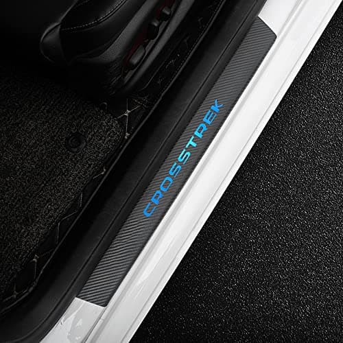 BOYOUS 4pcs Leather Outside Door sill Scuff Plates Entry Guard Anti Scratch Protector Door Cover Car Exterior Accessories for Subaru Crosstrek 20182025Blue