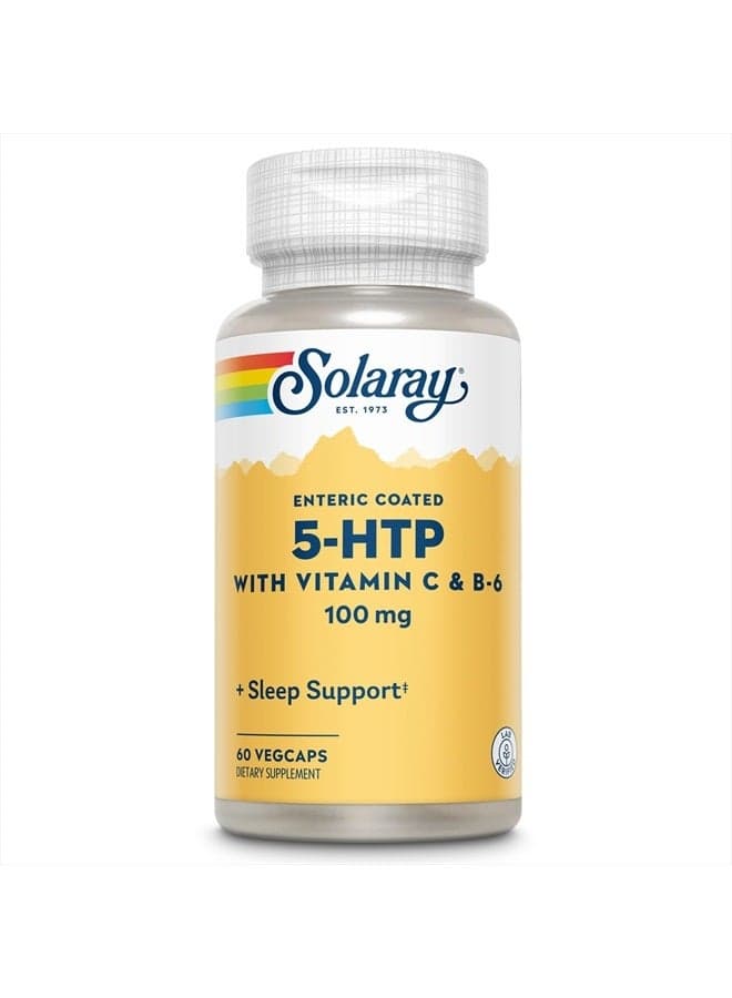 5 HTP Supplement with Vitamin C & B-6 - Sleep Supplement and Serotonin Synthesis Support - Lab Verified, 60-Day Money-Back Guarantee - 60 Servings, 60 Enteric Coated VegCaps