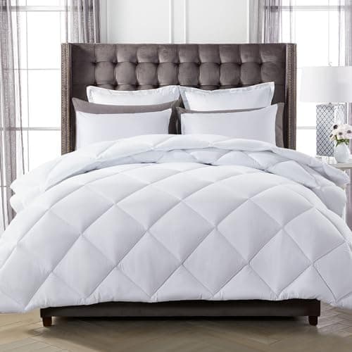 Decroom Lightweight California King Comforter Set with 2 Pillow Sham - 3 Pieces Set - Quilted Down Alternative Comforter/Duvet Insert for All Season - White - Cal King Size
