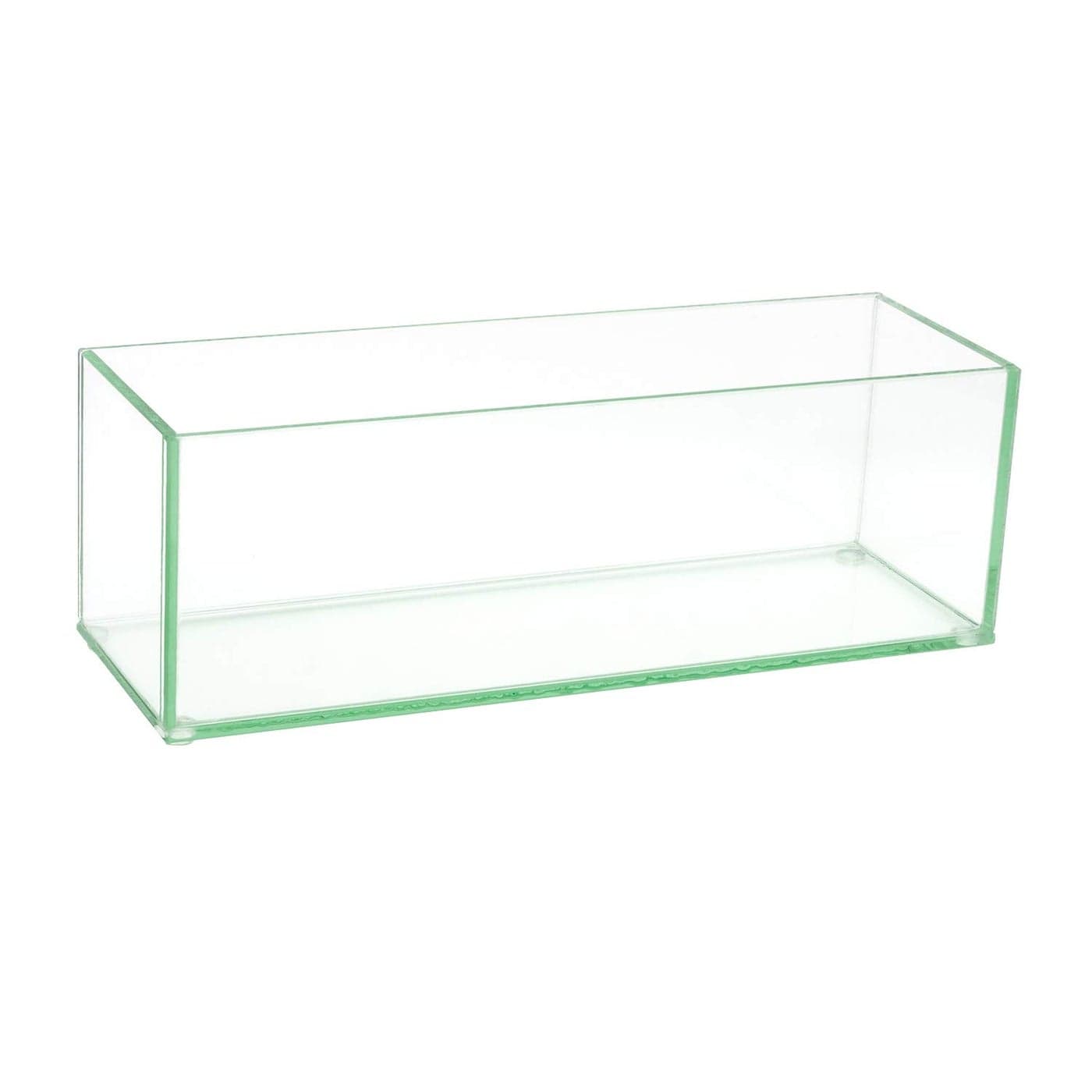 Royal Imports Flower Glass Vase Decorative Centerpiece for Home or Wedding Oblong Rectangle Shape 12 Long 4 Hx4 W Opening Clear