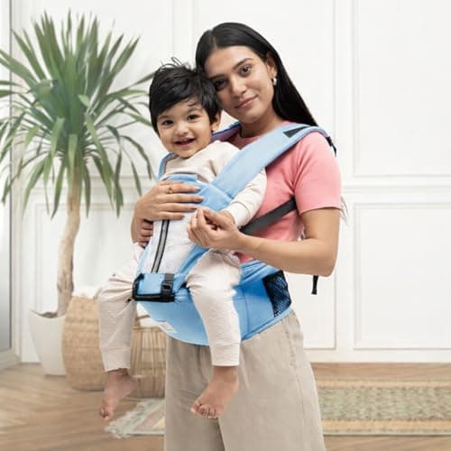 Tinyberg | Baby Carrier for 0 to 3 Year Baby | Baby Carrier for Newborn | Baby Carrying Bag | 4-in-1 Hip Seat, Adjustable Straps, Soft Thigh Padding | Baby Carry Bag | Kangaroo Bag | Up to-15 Kg - Sky Blue