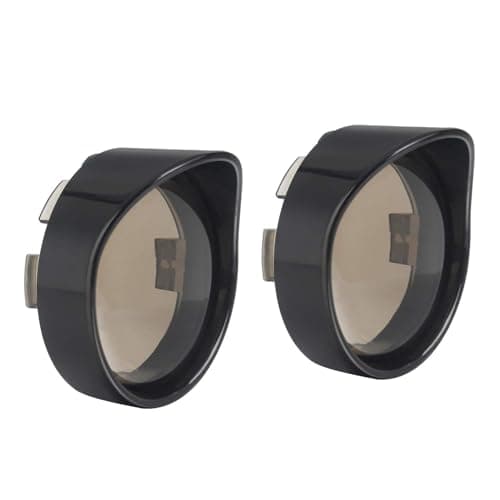 NTHREEAUTO 2 Inch Bullet Smoked Turn Signal Lens Cover with Black Visors Bezels Compatible with Harley Sportster Dyna Softail Street Glide Road King