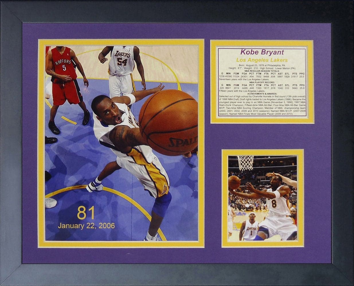 Legends Never Die "Kobe Bryant 81 Point Game Framed Photo Collage, 11 x 14-Inch,12341U