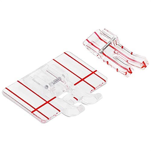 VANICE 2 Pcs Border Guide Presser Foot,1/4 Inch Clear View Quilting Parallel Guide Stitch Presser Foot - Fit for Singer, Brother, Babylock, Household Low Shank Sewing Machine