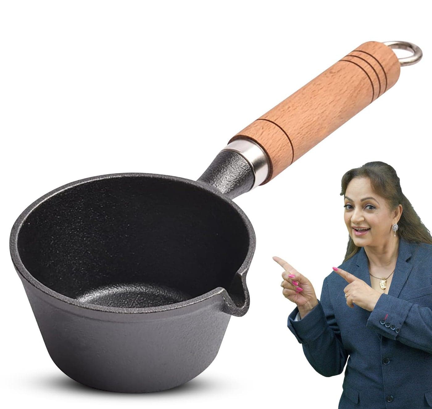 PANCA Cast Iron Tadka Pan | 4 Inch Pre-Seasoned Tempering Pan for Dal & Spices | Gas & Stove-Friendly, 450g Heavy Duty Vaghar/Chounk Pan | 100% Toxin-Free Naturally (Square)
