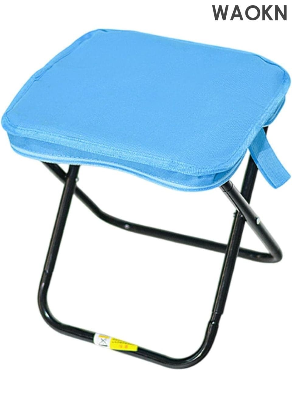 Compact Camping Stool - Portable Folding Chair - Lightweight Outdoor Footstool for Fishing, Concerts, BBQ & Garden - Supports 300lbs - Durable Steel Frame & Oxford Fabric (Blue)