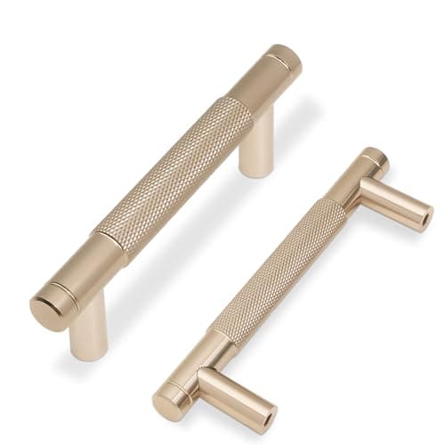COTYKILEY 10 Pack 3 Inch76mm Champagne Bronze Knurled Cabinet Handles Gold Knurled Kitchen Cabinet Pulls Cupboard Drawer Pulls Dresser Handles