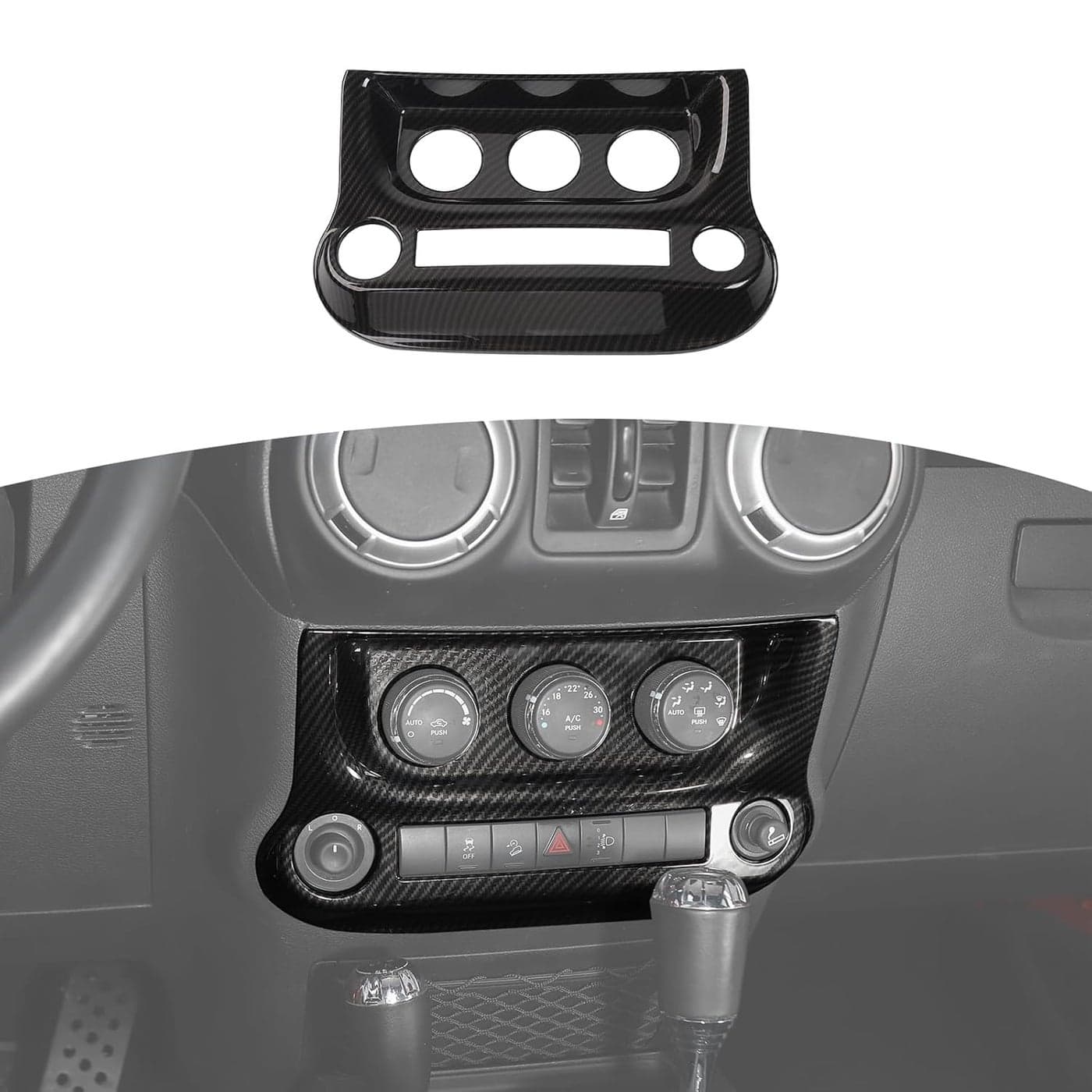 RT-TCZ Carbon Fiber Air Conditioning Switch Panel Cover Trim for Jeep Wrangler 2011-2017