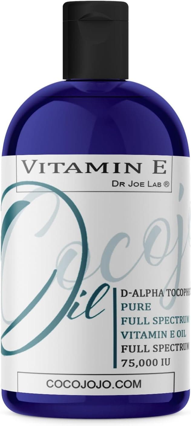 Vitamin E Oil Pure Undiluted Full Spectrum Alpha Tocopherol 75000 IU 8 oz for Skin Hair Nails Body Care Hydrating Rejuvenating Skin Oil