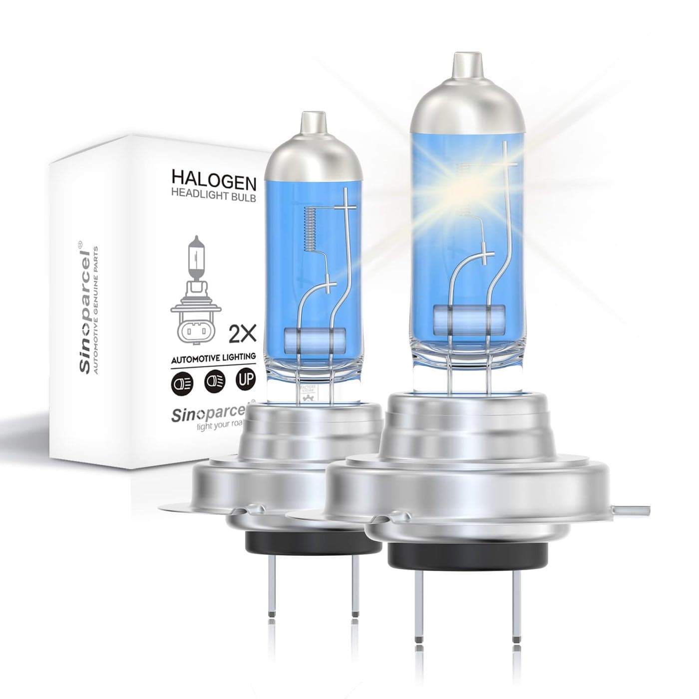 Sinoparcel H7 Halogen High or Low Beam HeadlightFog Light Bulb150 More Brightness Replacement for Standard 55W BulbPack of 2