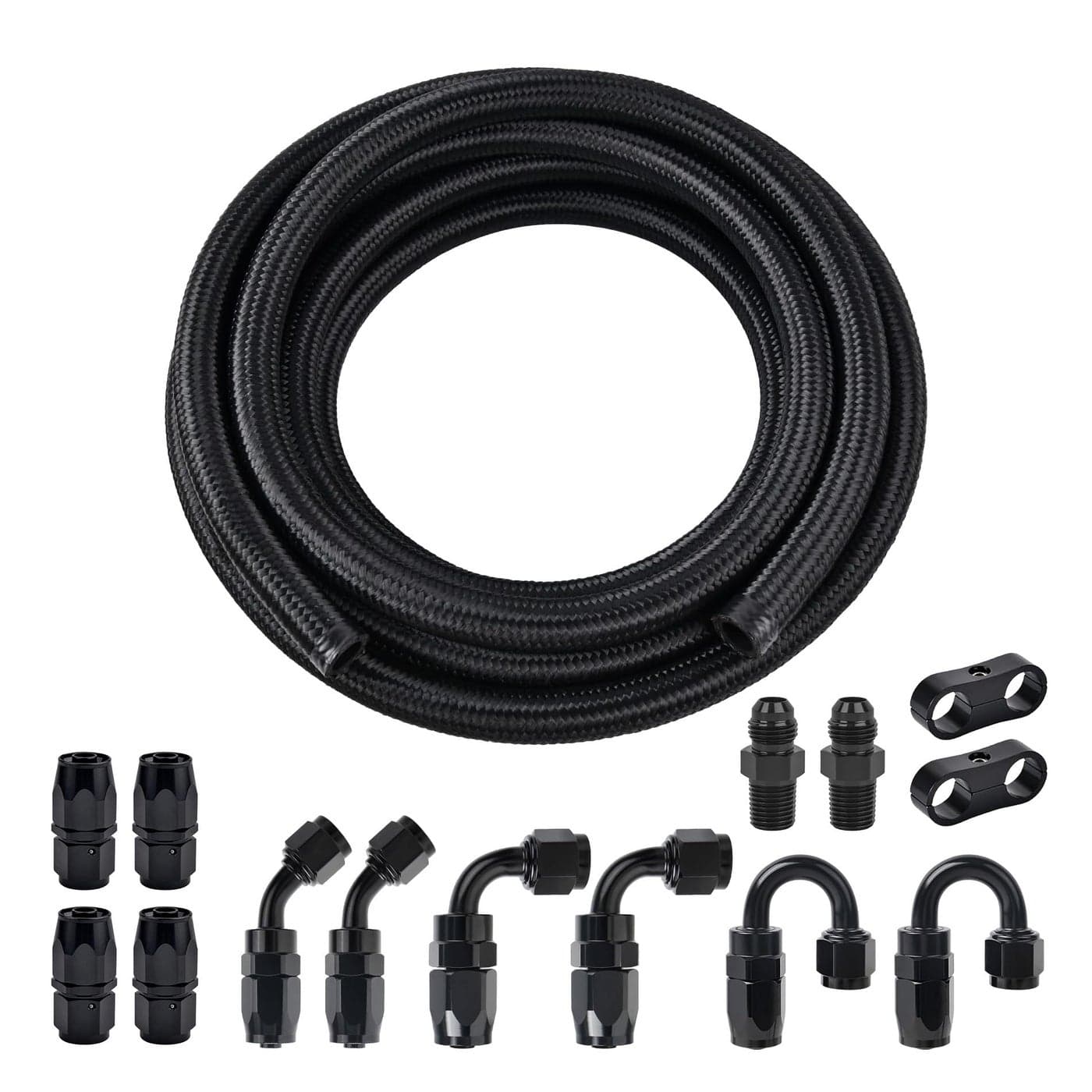 EVIL ENERGY 6AN Fuel Line Kit 6AN Hose Nylon Braided Fuel Line Hose Fitting Kit CPE Fuel Hose 20FT