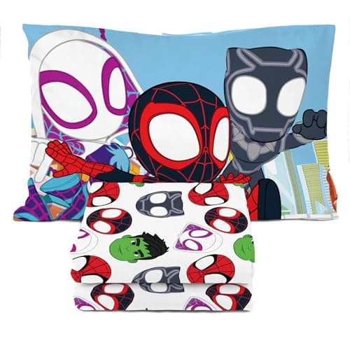 Sunny Side Up Spidey His Amazing Friends Twin Sheet Set 3 Piece Kids Bedding Set Includes Pillow Cover Super Soft Superhero Microfiber Sheets Features Miles Morales Ghost Spider