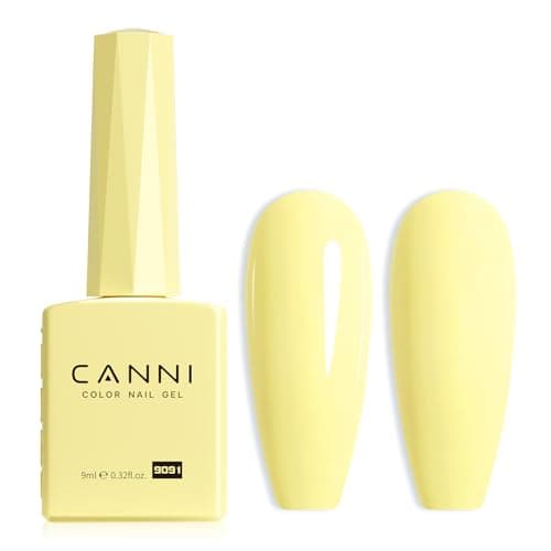 CANNI Yellow Gel Nail Polish 1Pcs Light Yellow Gel Polish Bright Pastel Color High Gloss Soak Off U V Nail Manicure Salon DIY