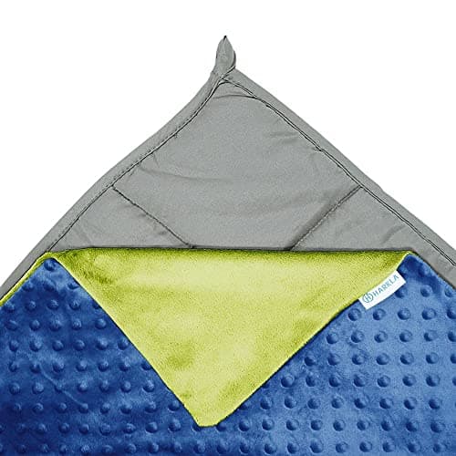 Harkla Kids Weighted Blanket 7lb Bamboo Rayon Cooling Weighted Blanket for Kids Washable Minky Cover and Glass Beads Filled Weighted Inner Designed for Sensory Seekers Weighing 40lb to 70lb