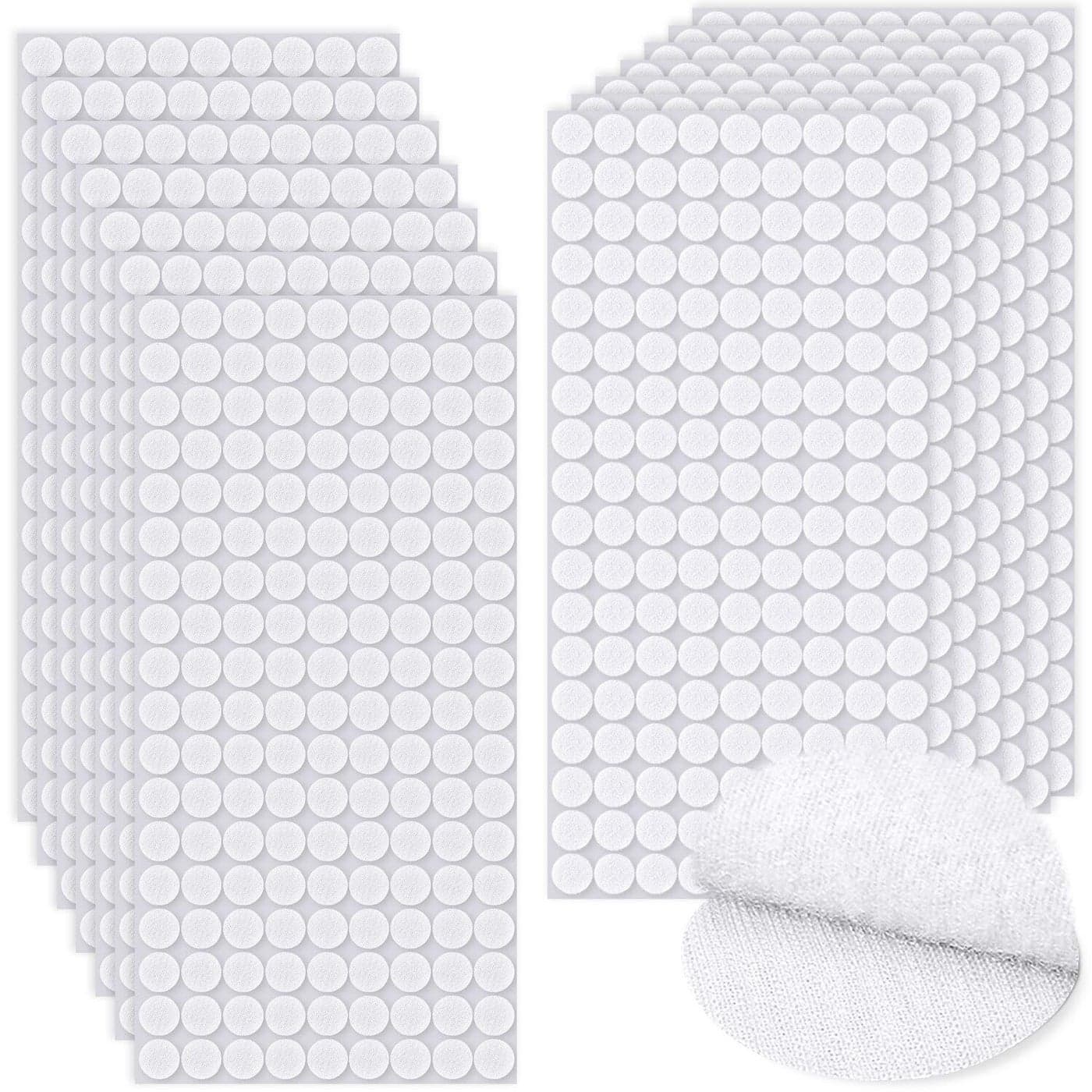 Self Adhesive Dots 2268 pcs1134 Pairs Strong Adhesive White 10 mm039Diameter Sticky Back Hook Loop Dots with Waterproof Sticky Glue Nylon Tapes Desirable for ClassroomOfficeHome