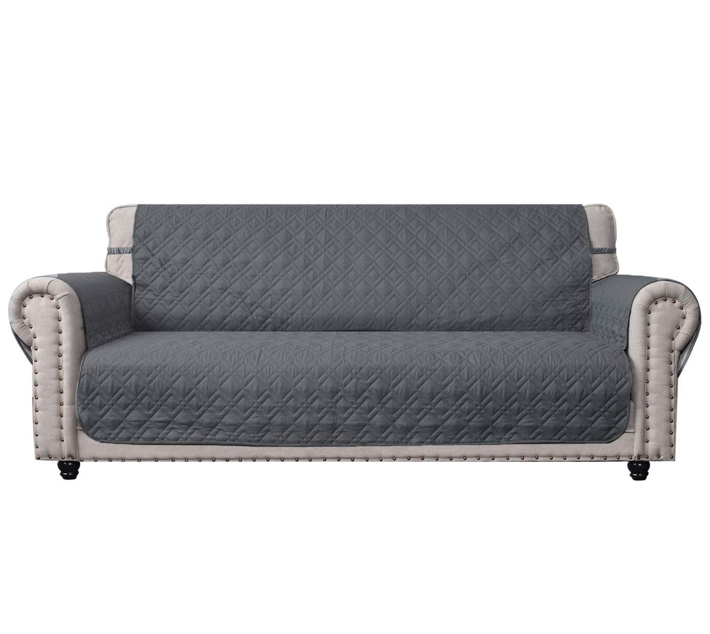Ameritex Couch Sofa Slipcover 100% Waterproof Nonslip Quilted Furniture Protector Slipcover for Dogs, Children, Pets Sofa Slipcover Machine Washable (Dark Grey, 68")