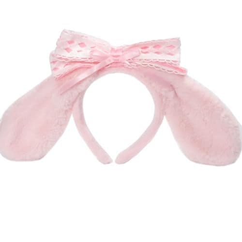 Chasing DreamsMRL Anime Plush Ears Headband Furry Bunny Ears Halloween Adults Costume Cosplay Fits for Women 18 Pink