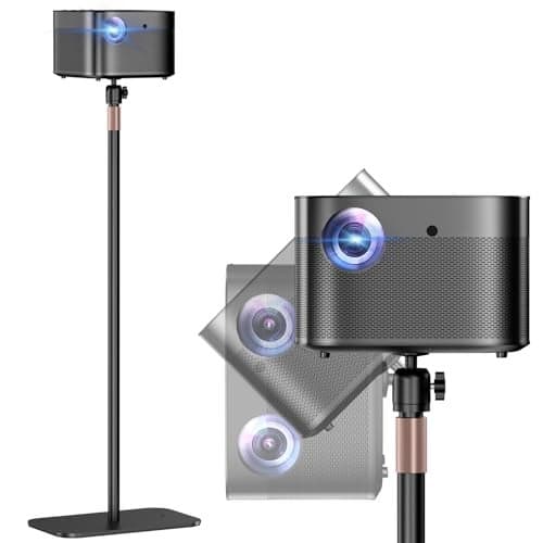 Universal Projector Stand – Height Adjustable Floor Stand with 360° Rotating Ball Head & 1/4" Screw, Heavy-Duty Carbon Steel Base for Projectors, Cameras & Webcams – Home, Office & Studio Use