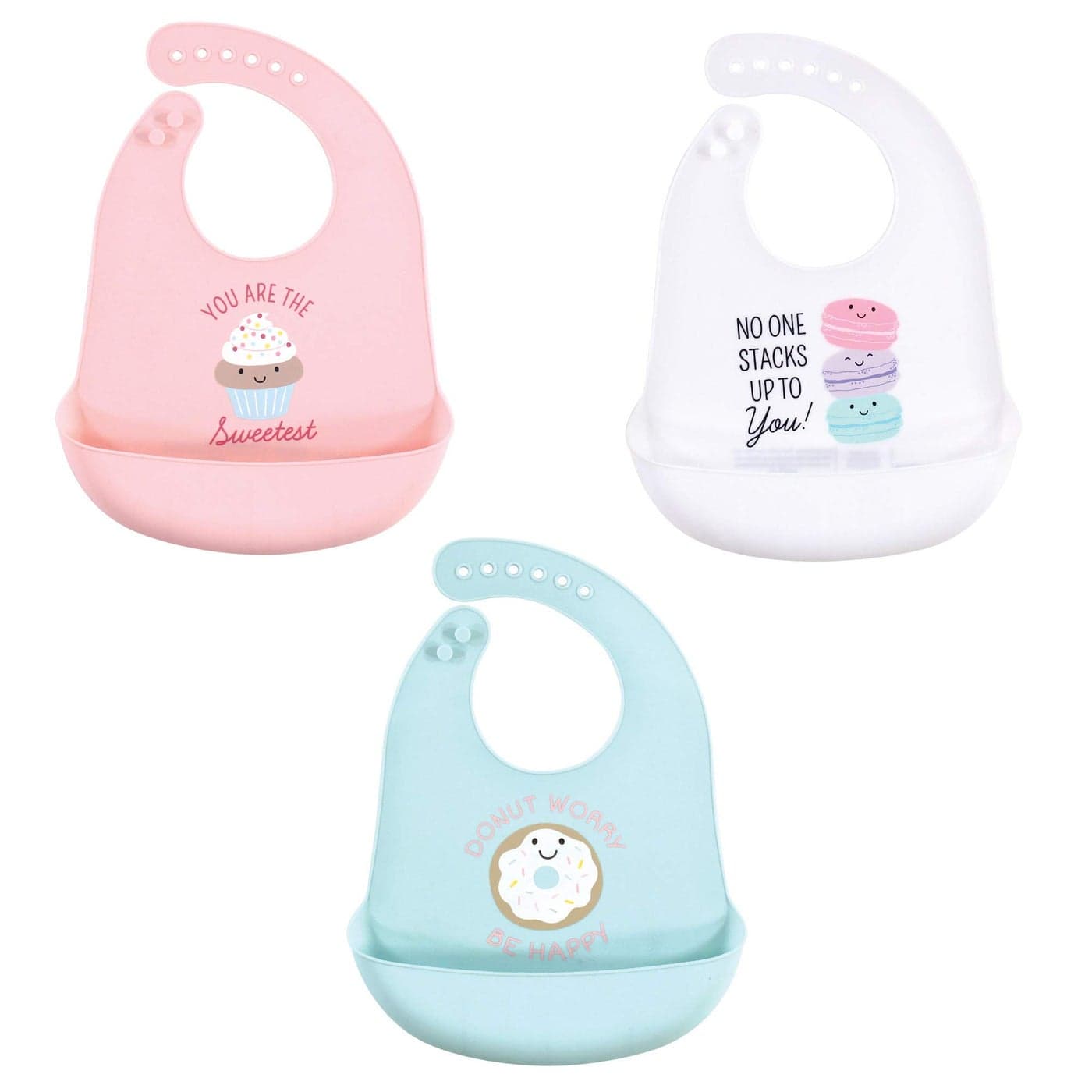Hudson Baby Unisex Baby Silicone Bibs Sweetest Cupcake One Size