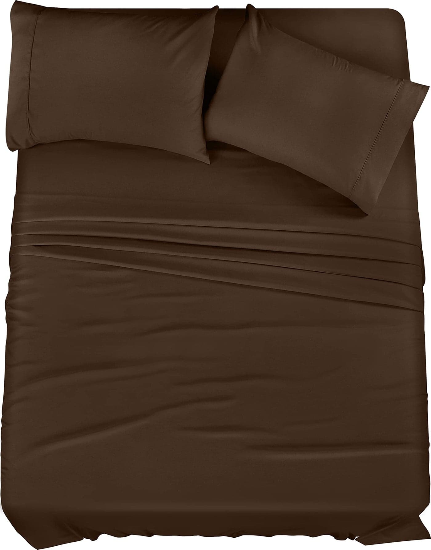 Utopia Bedding Queen Sheet Set 4 Piece Bed Sheets for Queen Size Bed Soft and Breathable Microfiber Includes 1 Fitted Sheet 1 Flat Sheet and 2 Pillowcases Brown