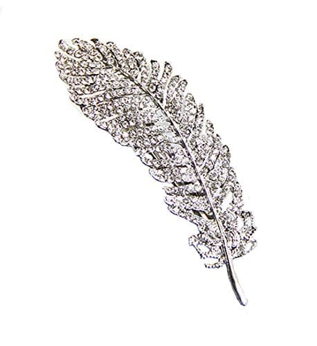 Vintage Rhinestone Leaf Feather Style Hair Barrette Hair Clip Elegant French Clip Wedding Hair Pin (Gold)