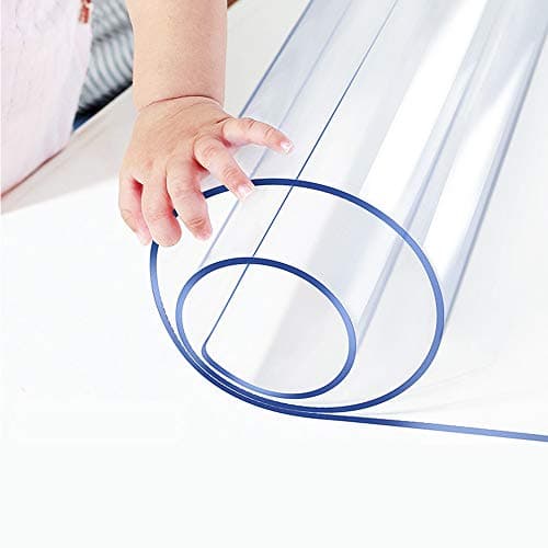 20x48 inch Custom Multisize 15mm Thick Clear PVC Table Protector Cover Mat Rectangular Glass Plastic Tablecloth Cover Office Desk Pad Mat for Computer Desk Sofa Table Media Stand Wipeable Waterproof