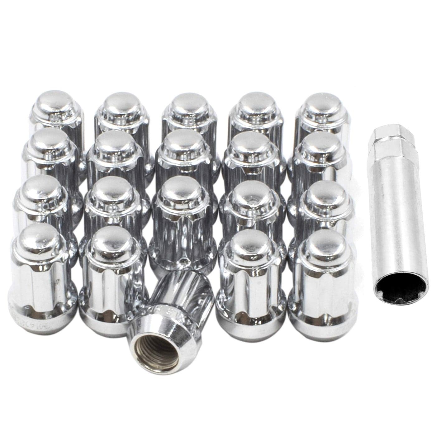 Wheel Accessories Parts 20 Pcs M14x15 14x15 Thread Short Truck 15 Long Spline Lug Nuts Chrome 6 Spline Hex Fits Chevy Camaro Corvette Dodge Charger Challenger Ford Mustang Jeep Wrangler