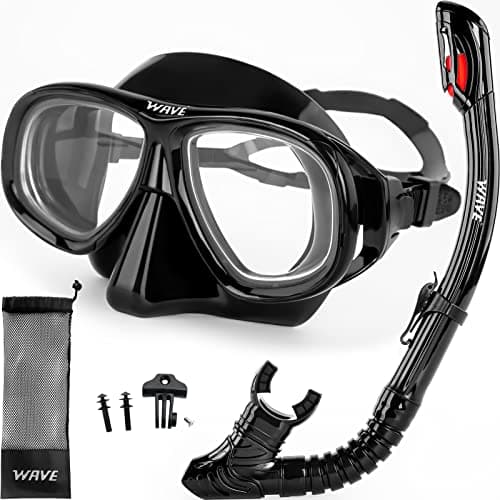 Nearsighted Snorkel Gear Nearsighted Dry Snorkel Mask Set for Adult Youth Nearsighted Anti Fog Diving Mask with Detachable Camera Mount Adjustable Strap for Scuba Diving Snorkeling Freediving