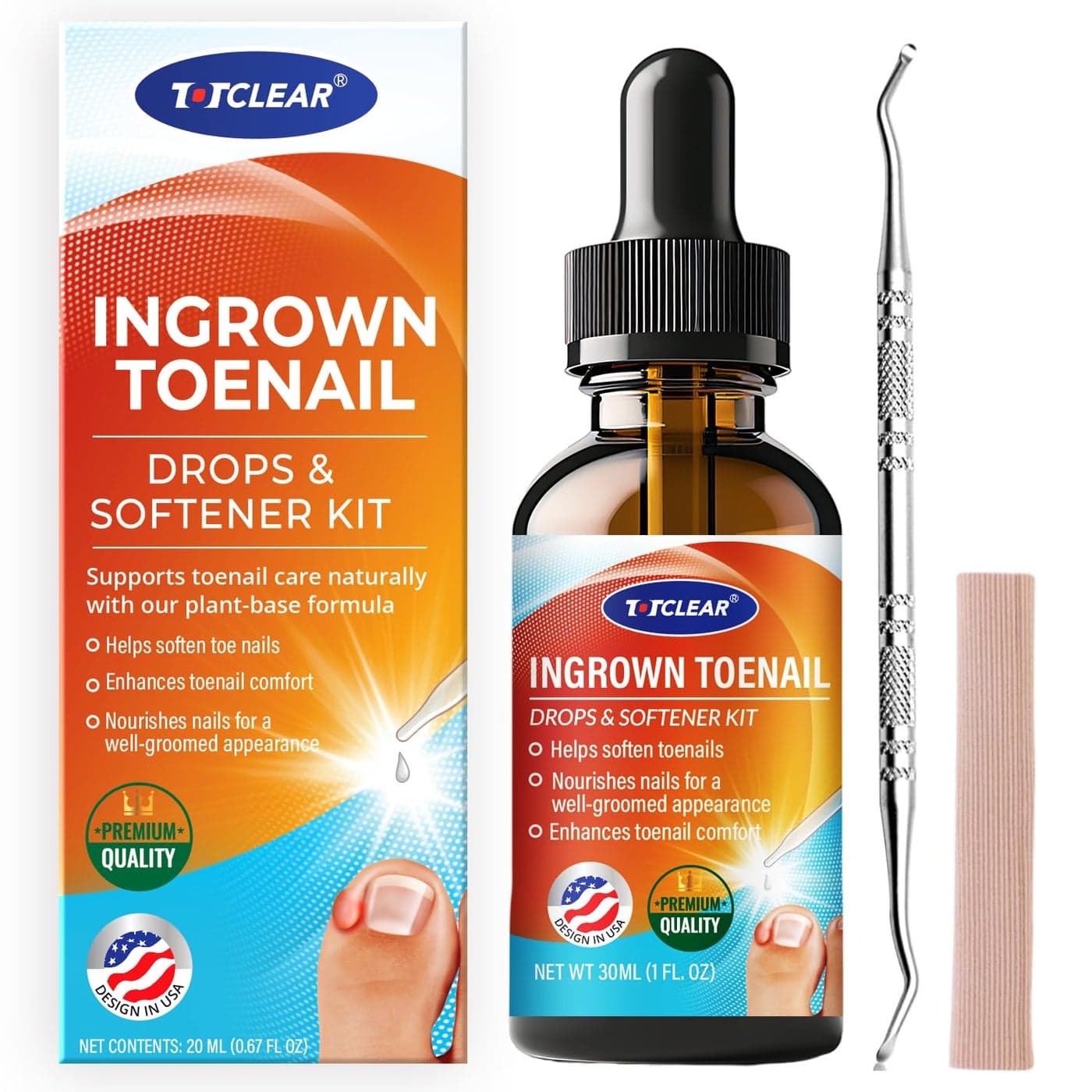 Ingrown Toenail Relief Ingrown Toenail Tool for Men Women Ingrown Toenail Removal Kit Ingrown Toenail Corrector Drops Ingrown Toenail Removal Effective Solution for Ingrown Toenails 30ml