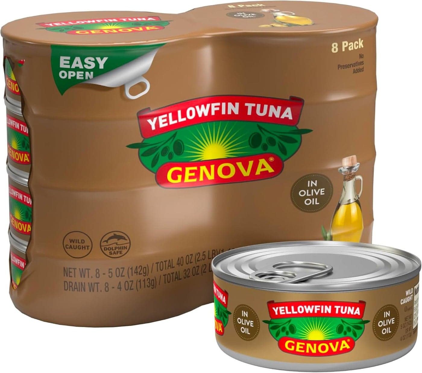 Genova Premium Yellowfin Tuna in Olive Oil, 8-Pack
