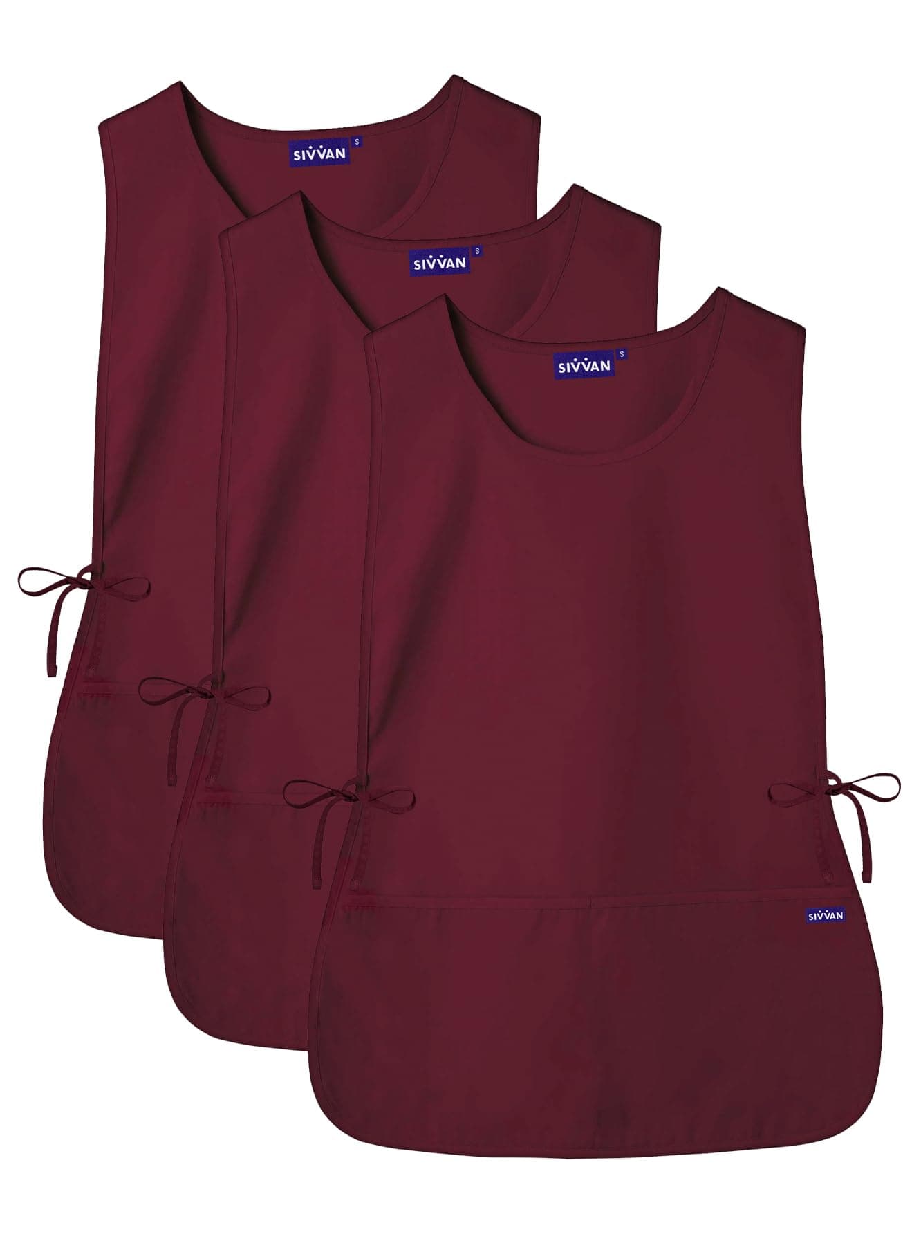 Sivvan Unisex Apron - Cobbler Apron 3-Pack - S87003 - Burgundy - R