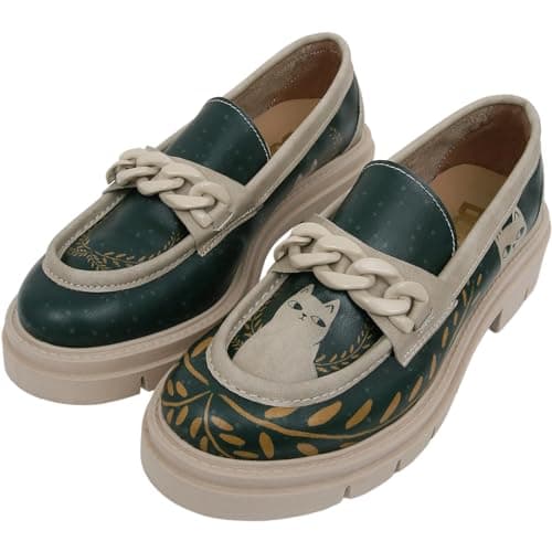 DOGO Penny Loafers for Women - Handmade and Vegan Leather Platform Loafers for Women, I Do What I Want Design, Size 8