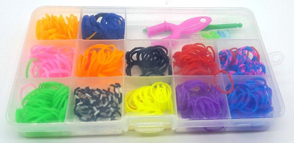 CraftDev Rainbow Color DIY Loom Band Kit (Rectangle Shape), Plastic