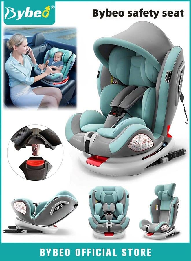 Baby Safety Car Seat for Infant / Kids with ISOfix Interface, i-Size Certified Toddler Car Seat with 5-Point Safety Harness and 4 Level Adjustable Backrest, 360° rotation Backward/Forward Facing